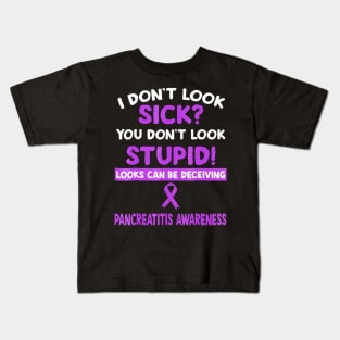 Looks Can Be Deceiving Pancreatitis Awareness Kids T-Shirt